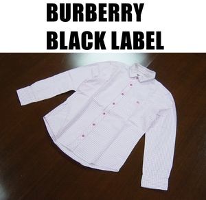 バーバリーブラックレーベルドレスシャツ/BURBERRY BLACK LABEL 長袖シャツ/サイズ２/ピンク×ホワイト/三陽商会