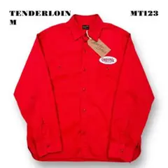 人気品！ TENDERLOIN 長袖 ワーク シャツ ワッペン レッド 赤 M