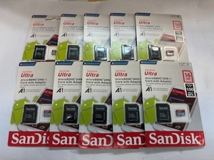 【未開封 まとめて10枚】サンディスク SanDisk microSDカード SDSQUAR-016G-GN6MA 16GB UHS-1 class10 FULL HD 海外パッケージ品