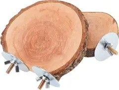 止まり木スタンド　鳥　ペット　休憩　木製　丸型　オウム　インコ