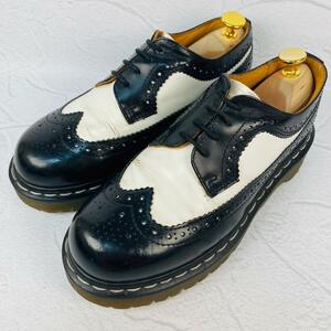 【廃盤 良品】Dr.Martens ドクターマーチン ツートン ウイング 3989 厚底 白 ホワイト 黒 ブラック 5 24cm アクセント アイコニック