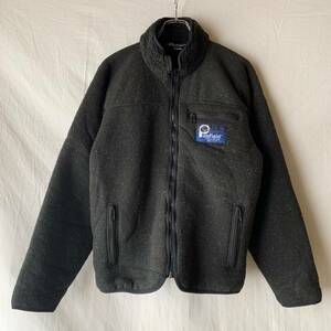 90s USA製 Penfield ペンフィールド パイル ボア フリース ジャケット ブラック フルジップ ごま塩 L ヴィンテージ OLD