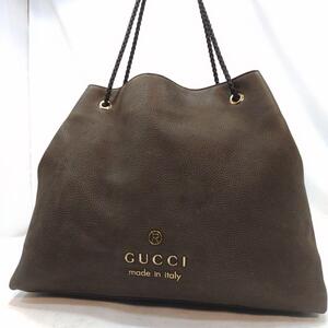 【大容量 】グッチ GUCCI トートバッグ ショルダーバッグ 編み込み レザー 本革 ビジネス A4/PC可 肩掛け ハンドバッグ ダークブラウン