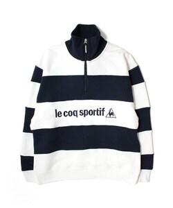 【美品】 tone × le coq sportif / BORDER HALF ZIP SWEAT ボーダー ハーフジップ スウェット / L / トーン ルコック スポルティフ