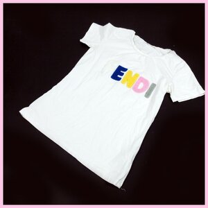 ≡◆FENDI(フェンディ)◆レディース 半袖ブランドロゴTシャツ◆ホワイト◆Mサイズ◆