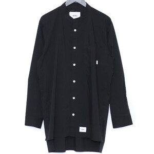 WTAPS KULTUR LS 02 SHIRT サイズ2 ブラック 181TQDT-SHM06 ダブルタップス バンドカラー長袖シャツ