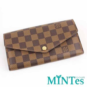 Louis Vuitton ルイヴィトン N63209 ポルトフォイユ サラ 二つ折り長財布 ダミエ エベヌ ダミエキャンバス ブラウン ユニセックス 茶色