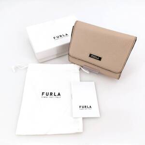 05wm03775 【Furla】 フルラ 三つ折り財布 ベージュ 箱付き レディース 中古品