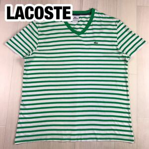 LACOSTE ラコステ 半袖 Tシャツ 6 バイカラー ボーダー ビッグサイズ ワニ