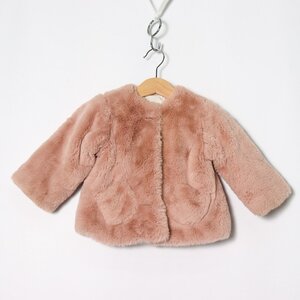 ザラ ノーカラージャケット ボアジャケット アウター ベビー 女の子用 80サイズ ピンク ZARA