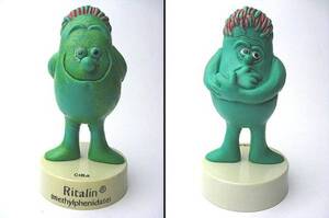 レア！1970’s RITALIN リタリン CIBA ビンテージ TOY 検 鬱 医薬品 うつ病薬 キャラクター アドバタイジング ツーフェイス 2面顔 医療薬