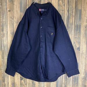 CHAPS Ralph Lauren 刺繍ロゴ XXL ストライプ系 アメリカ輸入/ビンテージ/ビックサイズa/古着/古着卸