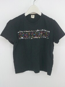 ◇ tao COMME des GARCONS AD2008 装飾ビジュー 半袖 Tシャツ カットソー ブラック レディース P