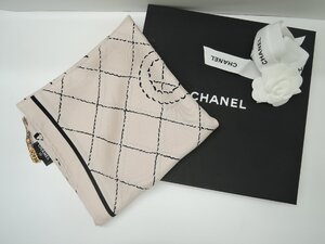 シャネル CHANEL スカーフ 正方形 デカココマーク マトラッセ シルク ピンク BOX付 中古 ランクAB BRB・バッグ・財布