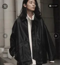 FAUX LEATHER MILITARY BLOUSON 古着メンズ ブルゾン