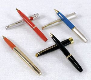 万年筆 4本セット PILOT PLATINUM 他 ペン先 14K×2/18K×2【筆記未確認】