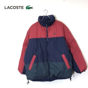 1I2813-D◆ old LACOSTE ラコステ リバーシブルダウンジャケット 厚手 オーバーサイズ ◆ size54 ネイビー マルチ ポリエステル