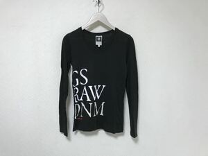 本物ジースターロウGSTAR RAWコットンモダールプリント長袖TシャツロンTメンズアメカジサーフビジネススーツXS黒ブラック