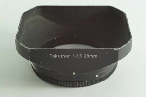 plnyeA012[並品 送料無料]Super Takumar 28mm F3.5 SMC Takumar 28mm F3.5 ペンタックス 金属製角型レンズフード