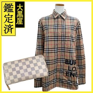 【大黒屋800】2点セット BURBERRY バーバリー シャツ メンズ LOUIS VUITTON ルイ・ヴィトン 長財布 ダミエ・アズール 中古 現状販売品