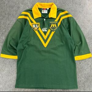 公式 オーストラリア製 Canterbury Australian RL Rugby League カンタベリー オーストラリアリーグ ラガーシャツ ジャージ メンズ L