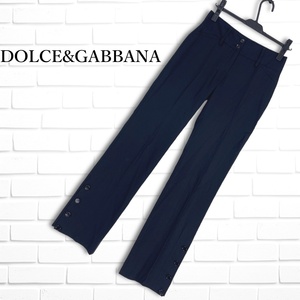 ◆良品◆ DOLCE&GABBANA ドルチェ&ガッバーナ ドルガバ ストレッチ パンツ スラックス 黒 ブラック レディース ◆イタリア製◆ 0394I