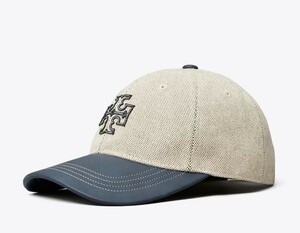 2024秋冬最新!!　直営モデル　Tory Burch TWO-TONE CANVAS CAP　　ロサンゼルスから最新本物をお届け!!