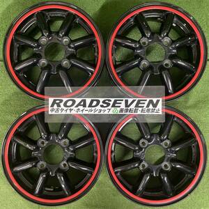 ★BR Black Racingブラックレーシング 13インチ 114.3/4H ★13×4.5J +45 PCD114.3 4穴 ハブ:約73mm 4本Set 希少 中古アルミ ★送料無料