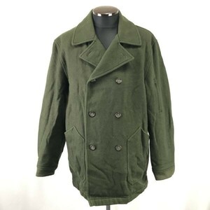 日本製/vintage★シップス/SHIPS★ショート丈/ウール ピーコート【3/メンズL/モスグリーン/moss green】チファーCO製/Jumpers◆pBH348