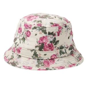 NEW YORK HAT ニューヨークハット ハット 花柄 USA製 コットン ベージュ XL 22001504