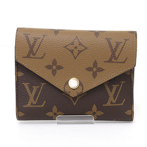 ルイ ヴィトン LOUIS VUITTON ポルトフォイユ・ヴィクトリーヌ 三つ折り財布 モノグラム・リバース M81557 ブラウン 【中古】Sランク