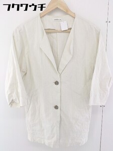 ◇ natural couture NICE CLAUP 七分袖 ジャケット サイズM ホワイト系 レディース