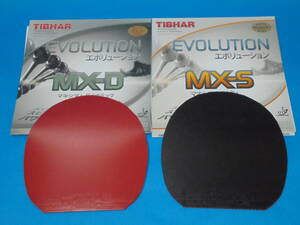 卓球 ラバー TIBHAR（ティバー）エボリューションMX‐D(赤)特厚&エボリューションMX‐S(黒)特厚【新品同様】