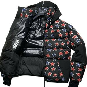 ほぼ未使用 MONCLER GRENOBLE GOLLINGER ダウンジャケット ブルゾン ダウンパーカー 星柄 胸元ロゴ M相当 モンクレール グルノーブル