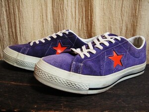 90s made in japan コンバース ワンスター スエード レザー パープル 6 日本製 ローカット オールスター チャックテイラー converse