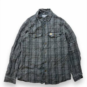 カーハート シャツ 長袖 チェック carhartt 古着 メンズ M ボタンダウン ワーク アメカジ 刺繍タグ 2018年製造 B.D