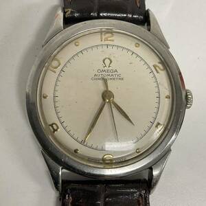 営KW358-60◆ 【稼働品】OMEGA／オメガ クロノメーター 自動巻き ヴィンテージ シルバー 腕時計 