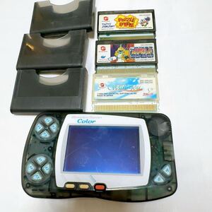 1円~ ワンダースワンカラー BANDAI バンダイ ソフト3本と本体セット WonderSwan WSC-001 メダロット With you PUZZLE BOBBLE 動作未確認