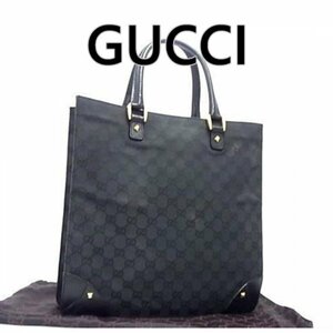 GUCCI グッチ 120898 GG柄 GGキャンバス×レザー トートバッグ ラック系 4102