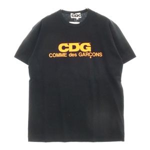 COMME des GARCONS コムデギャルソン CDGロゴ プリント クルーネック 半袖Tシャツ カットソー ブラック SZ-T019