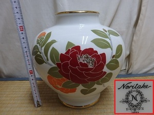 !△Noritake N JAPAN ノリタケ 花瓶 花柄 花器 花入れ 花生け 高さ約y23.2cm