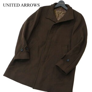 UNITED ARROWS ユナイテッドアローズ 秋冬 NMS100 ウール★ ダブルクロス スタンド コート Sz.S　メンズ　A2T12599_B#N