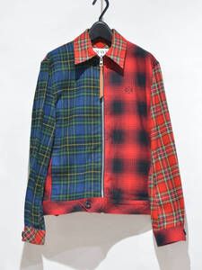 2017AW LOEWE ロエベ Tartan Jackets H2278300CG タータン チェック 切替 再構築ジャケット ジップブルゾン Y-27359B 