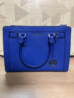 美品　MICHAEL KORS 青 レザー 2WAY ショルダーバッグ