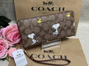 新品 COACH 長財布 財布 ファッション ブランド シグネチャー スヌーピー