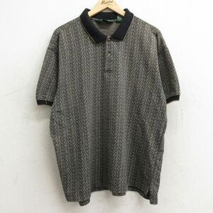 XL/古着 半袖 ポロ シャツ メンズ 90s 大きいサイズ 黒他 ブラック 24jun24 中古 トップス