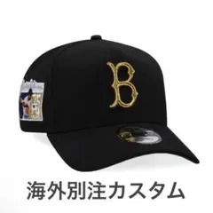 【海外別注】NEW ERA ブルックリン ドジャース A-frame 黒 金