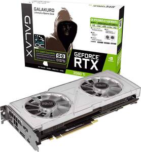 【中古】玄人志向 NVIDIA GeForce RTX 2080Ti 搭載 グラフィックボード 11GB GALAKUROモデル GK-RTX208