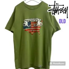 希少　OLD STUSSY 銀タグ　Tシャツ　オーストラリア製　グリーン　M