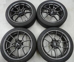 ●●2501-46 RAYS VOLKRACING G025 8J +44 ADVAN sport V105 225/45R19 美品！ 60系 プリウス MAZDA6 C-HR エリシオン エスティマ ヴェゼル